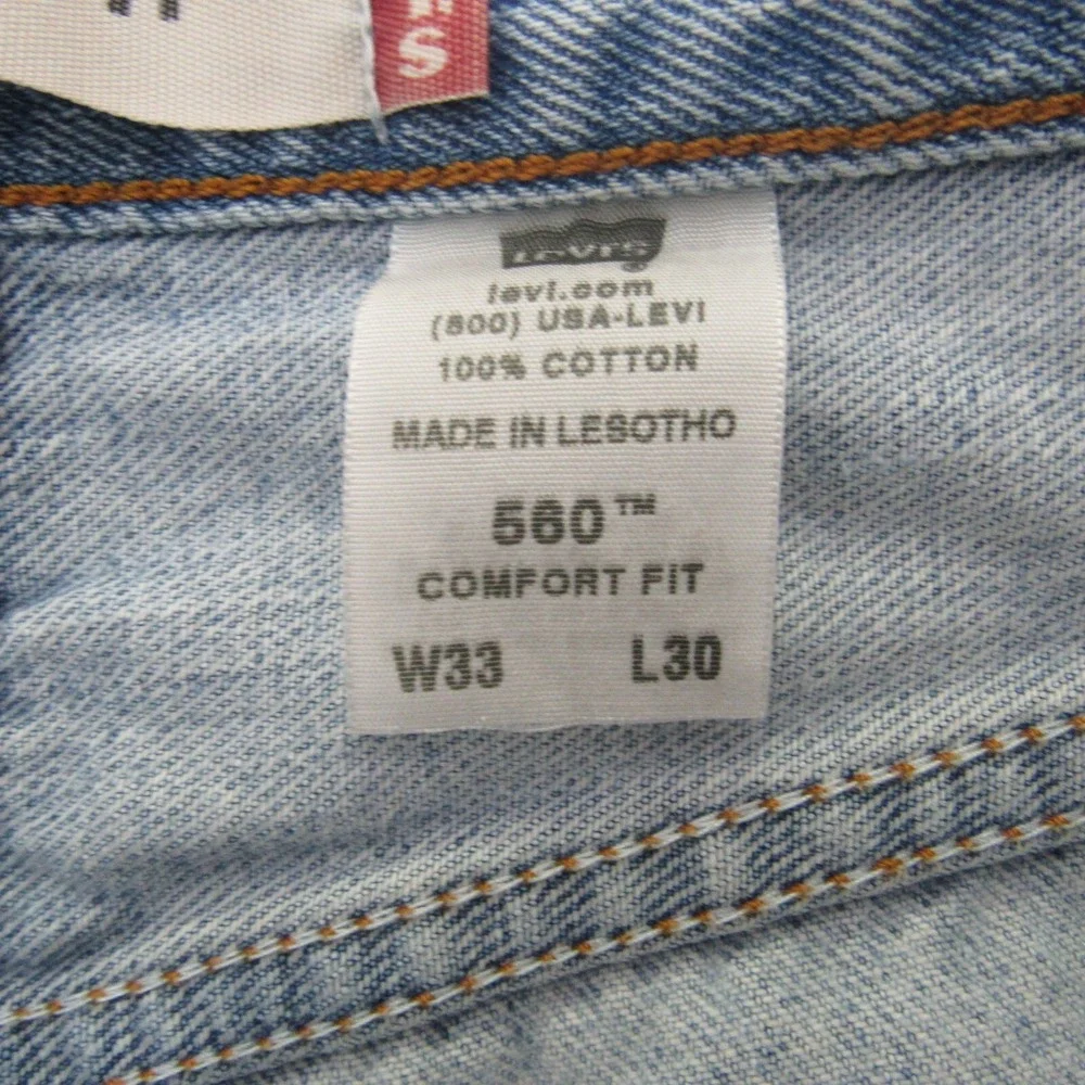 Levis 560 Jeans Mens‎ Size 33x30 (Actual 32x27) Loose Fit Tapered Leg Blue Denim